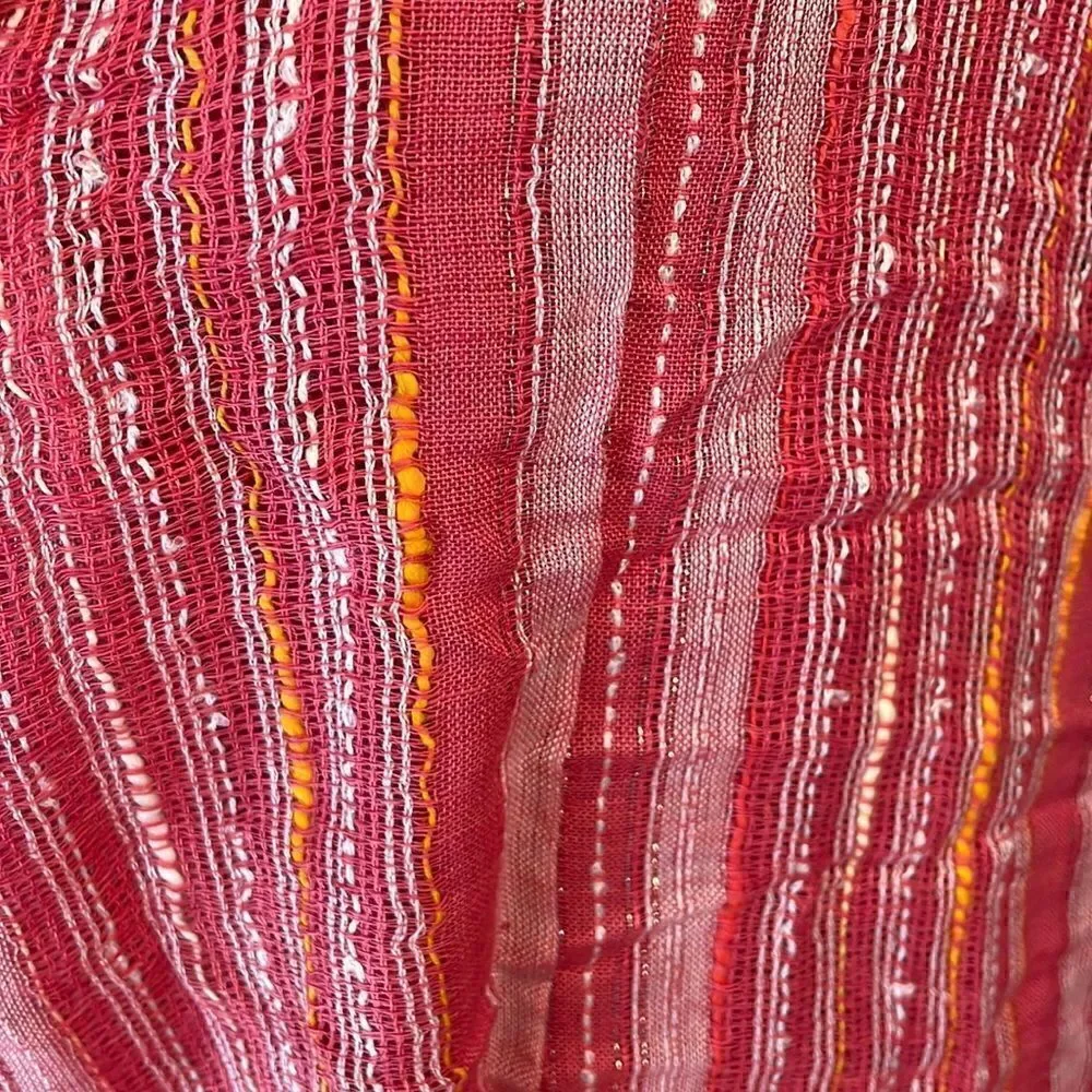 Route 66 Pink, yellow & silver stripes scarf